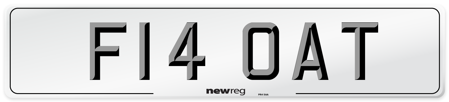 F14 OAT Number Plate from New Reg